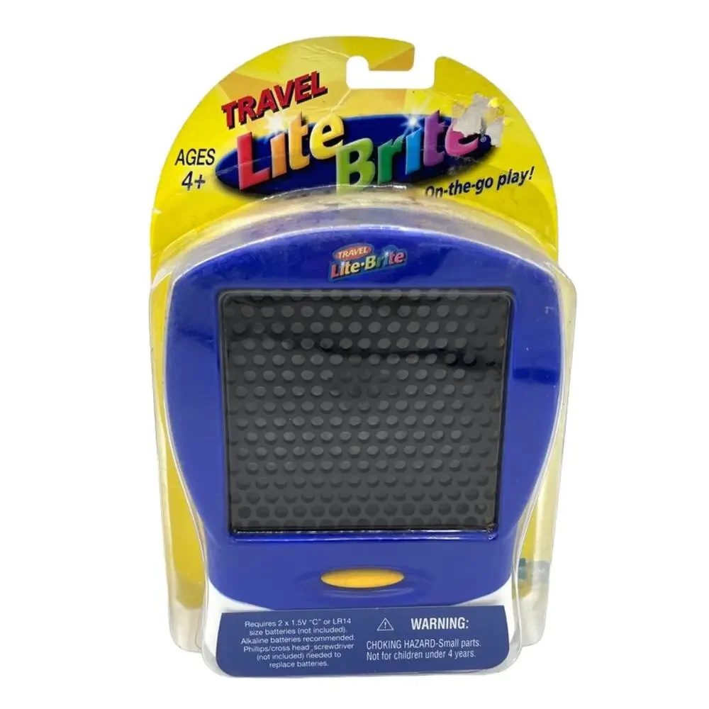2003 LITE BRITE Travel Size Blue Handheld 120 Pegs Included Hasbro SEALED